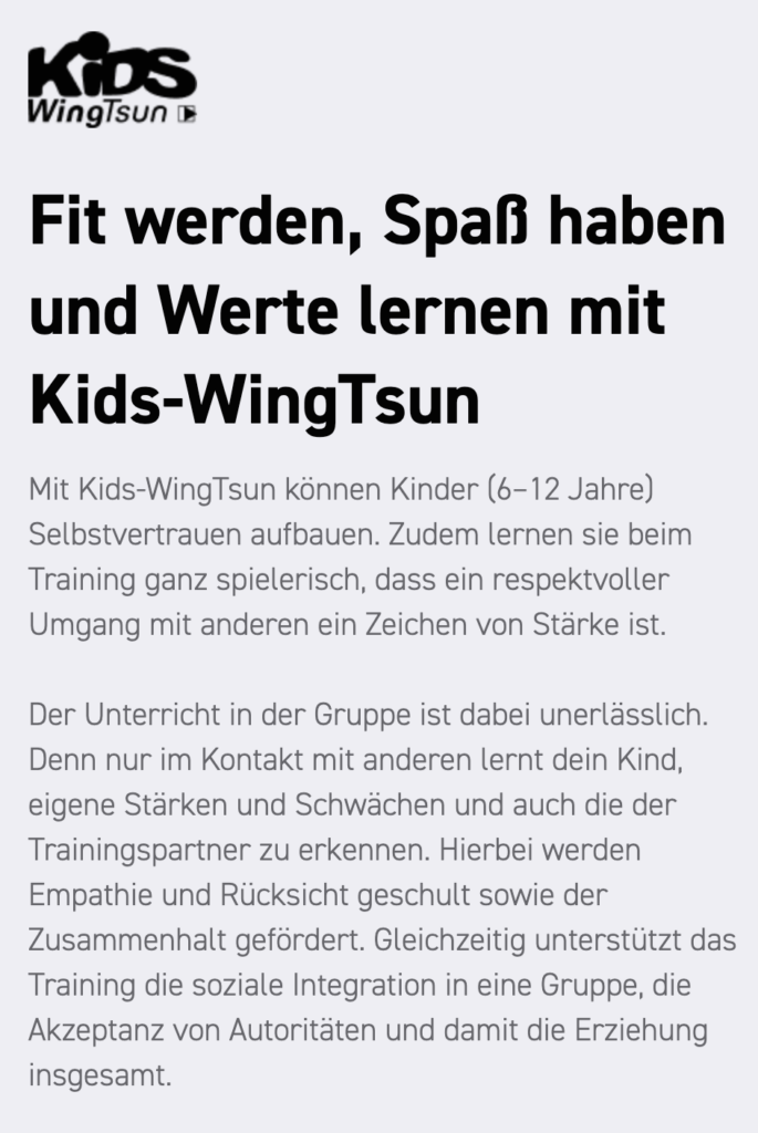 Selbstverteidigung für Kinder